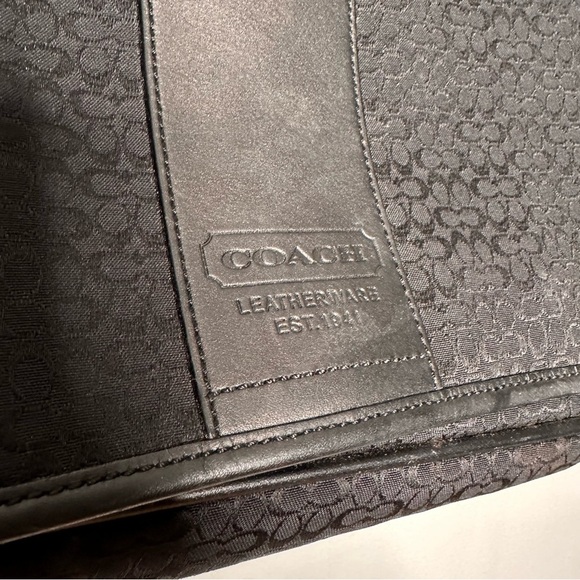 Coach | Black Signature Hudson Leather Trim Commuter Laptop Messenger Bag - Picture 10 of 14
